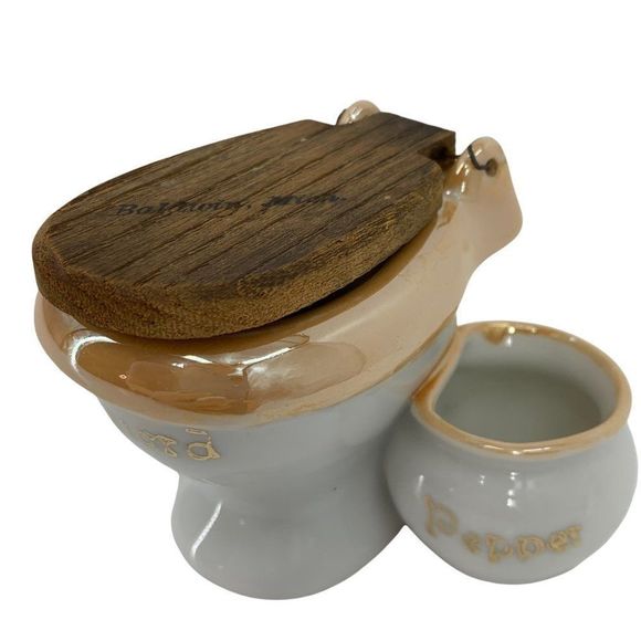 VTG Salt Pepper Mustard Compote Souvenir Toilet Baldwin, MI 0084 Japan Collect - Picture 4 of 9